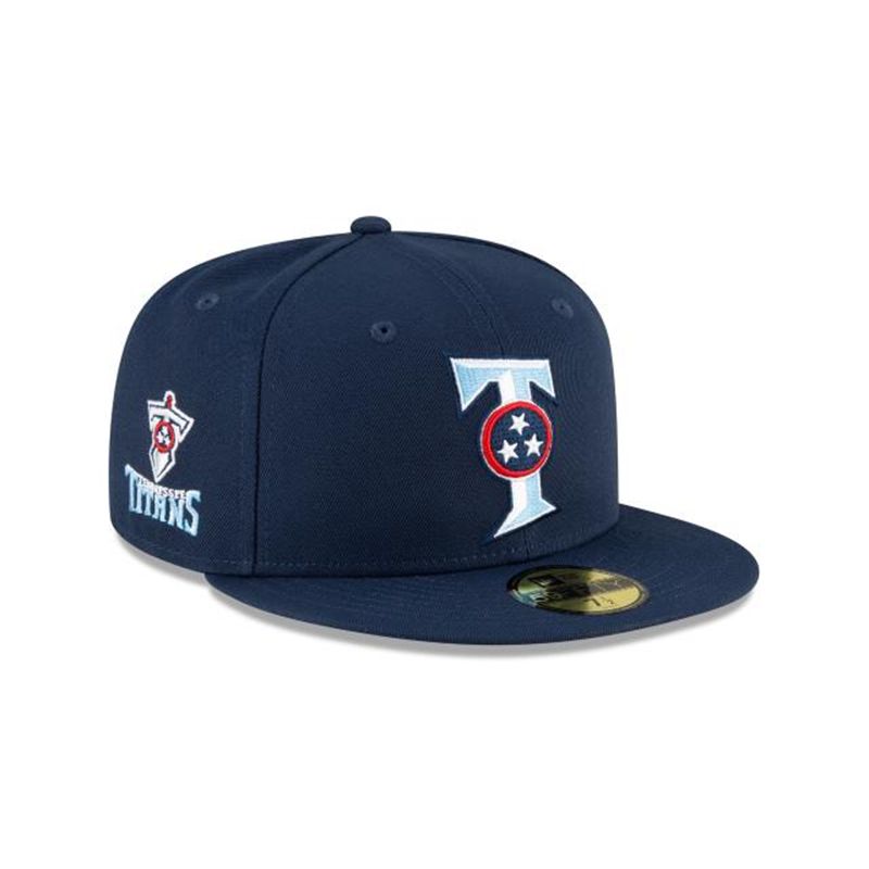 NFL Tennessee Titans Logo Mix 59Fifty Fitted (WUH0696) - Blue New Era Caps